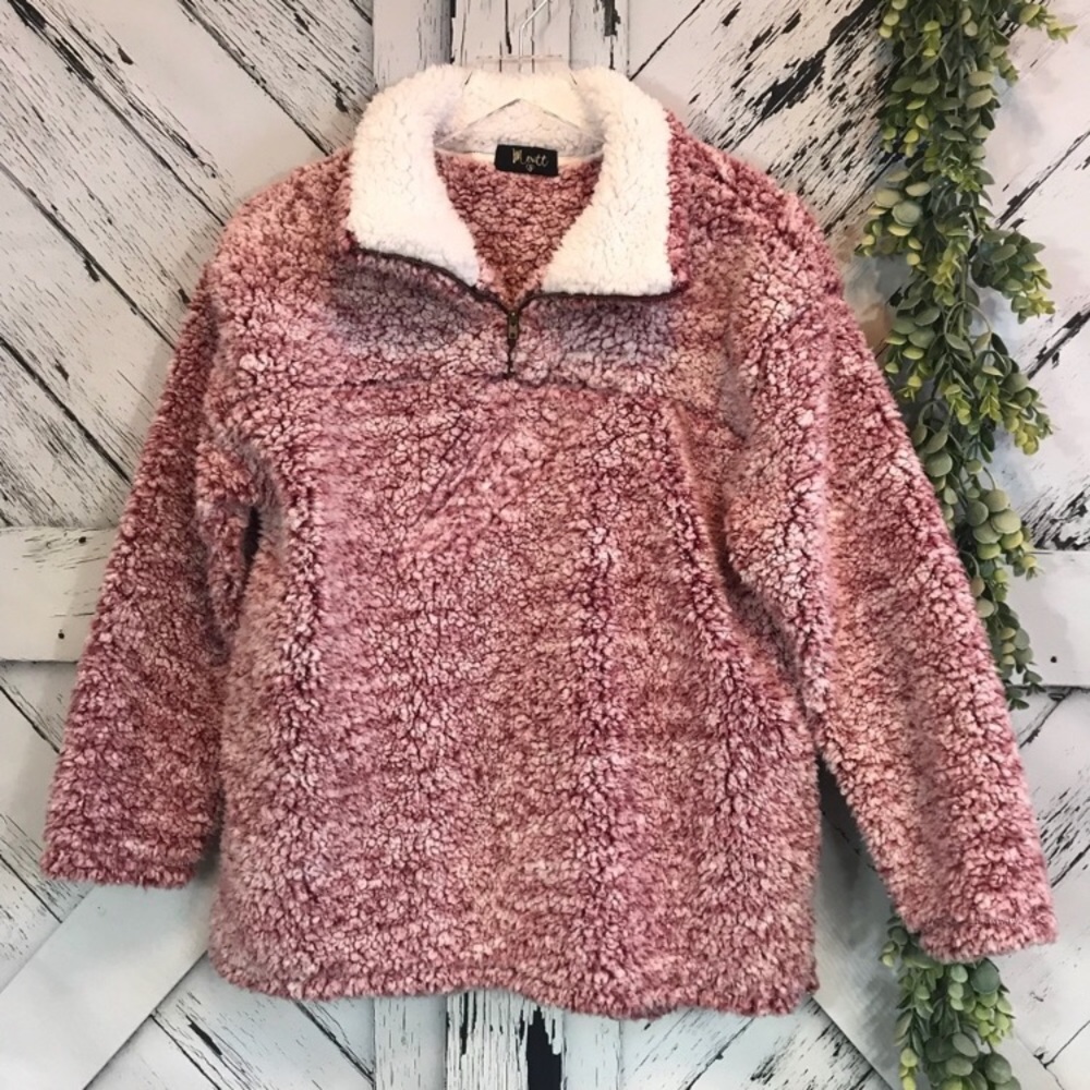 Meritt Sherpa Quarter Zip Popover Sweatshirt M